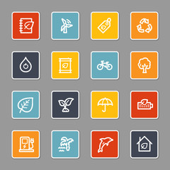 Green ecology web icons set