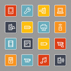 Mobile content web icons set