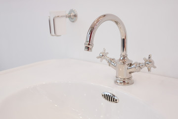 luxury water sink in bathroom - obrazy, fototapety, plakaty