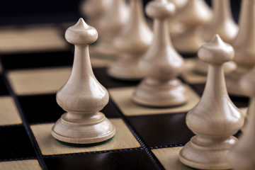 Chess pieces showing the competition, in business and game