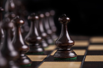 Chess pieces showing the competition, in business and game