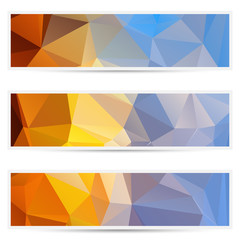 Abstract geometric triangular banners set