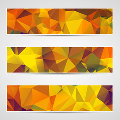 Abstract geometric triangular banners set