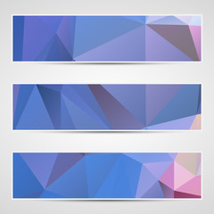 Abstract geometric triangular banners set
