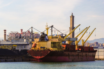 Freighter moored at the dock