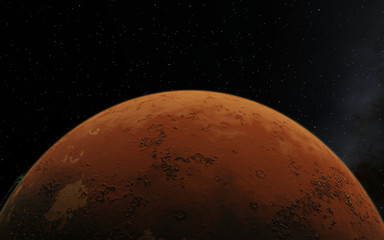 Mars  Scientific illustration -  planetary landscape