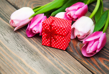 Tulips and gift