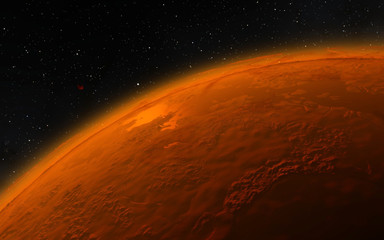 Mars  Scientific illustration -  planetary landscape © helen_f