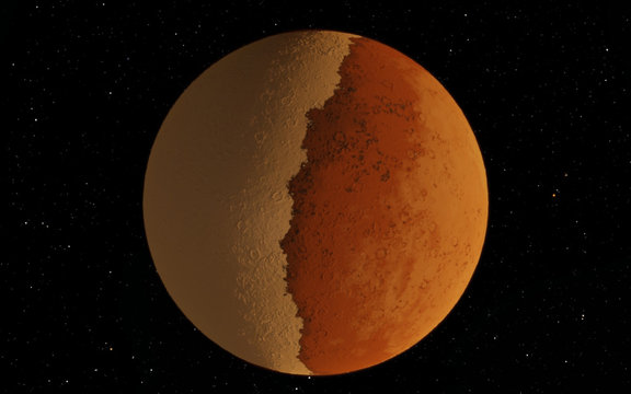 Mars  Scientific illustration -  planetary landscape