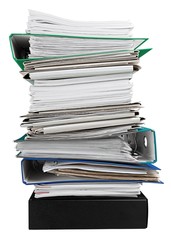 File. Pile of accumulated paperwork