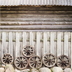 Obraz premium wodden fence near the wall