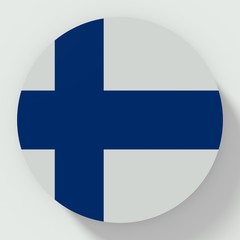 Obraz premium Button Finland flag isolated on white background