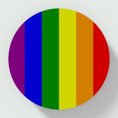 Fototapeta premium Button Andean Peoples flag isolated on white background