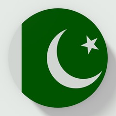 Obraz na płótnie Canvas Button Pakistan flag isolated on white background