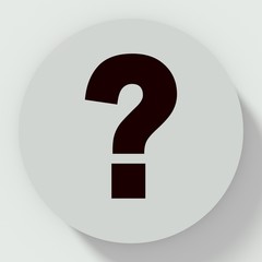 Button question mark flag isolated on white background