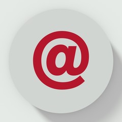 Button at symbol flag isolated on white background