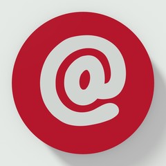 Button at symbol flag isolated on white background