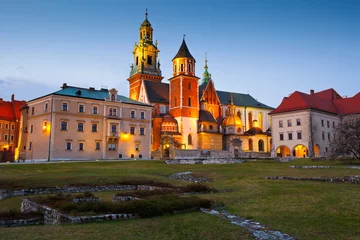 Foto auf Glas Royal castle Wawel in city of Krakow, Poland. © milangonda
