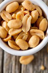 salted roasted peanuts in a bowl