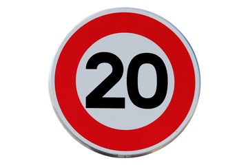 Panneau de limitation de vitesse à 20 km/h