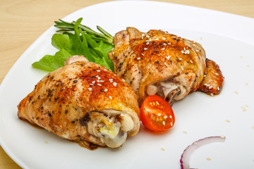 Roasted chicken thighs