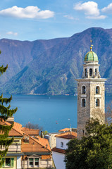 Fototapeta na wymiar The Cathedral of Saint Lawrence in Lugano - Switzerland