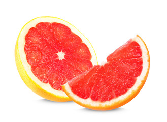 Fototapeta na wymiar grapefruit slices isolated on white