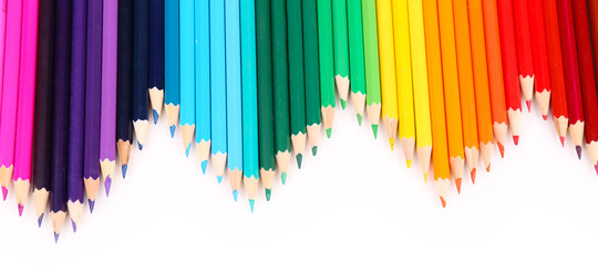 Colorful pencils, isolated on white