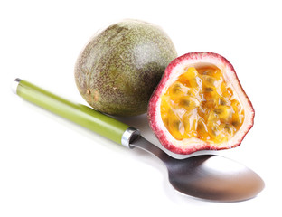 Passion fruit isolated on white