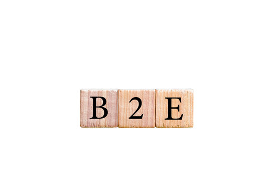 Acronym B2E - Business to employee isolated with copy space