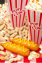 Corn Dogs Popcorn and Peanuts