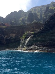 Waterfall on the Napali Coast of Kauai