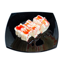 Piece of pineapple cake cream isolated on white