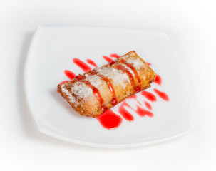 Delicious donuts on plate