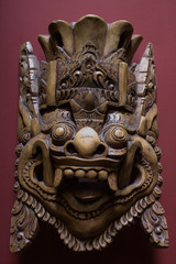 carved wood mask as found in Southeast Asia