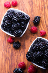 Berries on Wooden Background