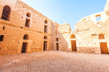 The courtyard of Qasr Kharana in present-day eastern Jordan