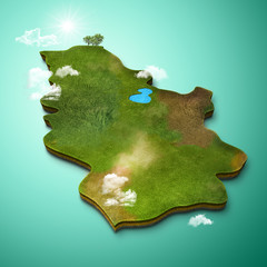 3D Map of Serbia