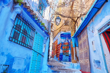 Street in Medina of Chefchaouen, Morocco