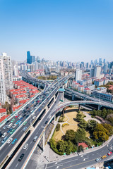 Fototapeta na wymiar city interchange of viaducts