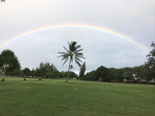 Rainbow over Kaneohe Klipper Golf Course, Oahu