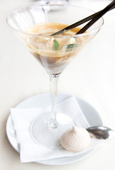 Affogato with mint and meringue