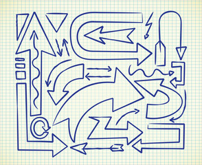 set of doodle arrow