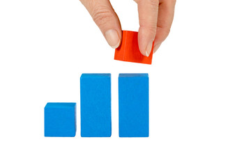 Business concept of wooden cubes