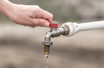 Water protection. Hand cut off the water