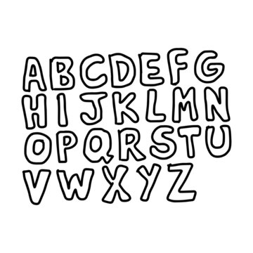 Hand drawn alphabet set.