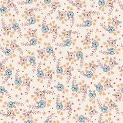 vintage vector floral seamless pattern