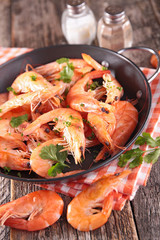 pan with shrimp