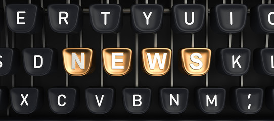 Typewriter with NEWS buttons