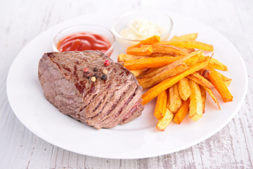 beefsteak and french fries